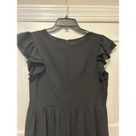 SheIn Black Crewneck Ruffle Sleeve Tiered Ruffle Maxi Dress Women's 10/12 Modest Photo 4