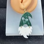 Christmas Gnome Earrings 🎅✨ Green Hat & White Beard Photo 2