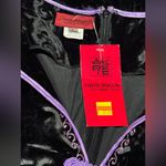 NWT Silver Dragon Black and Purple Crushed Velvet Floral Dress size large Size M Photo 8