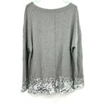 Donna Karan Donna‎ Karan Size Small Boat Neck Long Sleeve Pullover Sweater Gray Sequined Photo 1