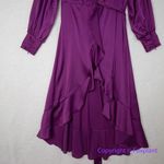 White House | Black Market New!  Long Sleeve Satin Ruffle Wrap‎ Dress, size 6 Photo 6