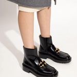 Bottega Veneta Monsieur Horsebit Glossy Black Leather Zip Ankle Boots Size EU 38 Photo 3