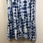 Karen Kane Ruffle Hem Maxi Dress Blue & White size S Photo 4