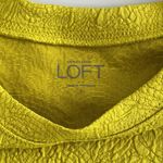 Loft  Neon Yellow/Green textured knit short sleeve stretchy top Sz S Photo 4