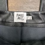 Princess Polly Black Faux Leather Pants High Waisted Straight Leg Raw Hem size 2 Photo 5