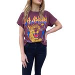 Free People  Daydreamer Maroon Red Yellow Def Leppard American Tour T-Shirt Sz M Photo 65