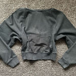 Aerie  Grey Vintage Wash Cropped Sweatshirt Hoodie Size M Photo 0