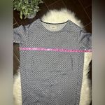 humanoid navy blue/cream 3/4 sleeve textured shirt dress sz Small Blue Photo 4