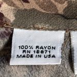 Vintage 90s Rayon Floral Blouse Jacket Neutral Autumn Button Front Long Sleeve Green Size 4 Photo 6