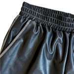 LNA Like New  Faux Leather Stretch High Rise Contrast Seam Pants Black Medium Photo 6