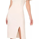 Adrianna Papell Women's One-Shoulder Scuba Sheath Dress Ivory Sz 4 Photo 0