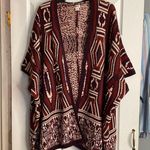 Mossimo Women’s Aztec Knit Oversized Open Front Cardigan Red Size M Photo 2