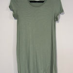 Green and white stripe love fire soft tshirt dress Photo 0
