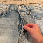 MOTHER The Tripper Cutoff Fray Denim Jean Shorts Skating On Thin Ice 26 Blue Photo 3