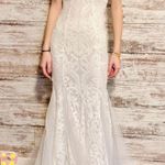 Boutique White Satin And Lace Prom Dress  Photo 1