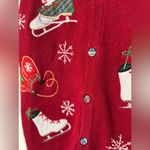 Vintage Basic Editions Christmas Skates Gloves Snowflakes Holiday Vest Plus 1X Red Photo 2