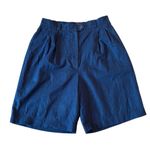 Dress Barn Vintage Linen navy high rise pleat front trouser shorts 6 Photo 0