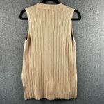 Qinsen Women's Crew Neck Tan Sleeveless Ribbed Knit Tank Top *See Measurements* Brown Size 4 Photo 5