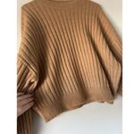 Sophie Rue  Soft Ribbed Knit Crewneck Sweater Size Large in Camel Classic Preppy Photo 10
