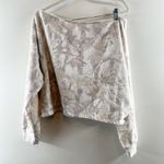 Hollister  Easy Double Off The Shoulder Camo Sweatshirt Tan Cream Medium Photo 3