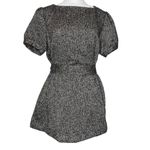Jennifer Lopez Belted Tweed Knit Mini Dress Black/Tan Classy Button Back XL Photo 3