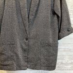 Vtg Mitchell Mitchell Womens 14 Blazer Long 3/4 Ruched Sleeves 80s Shoulder Pads Gray Photo 8