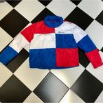 Champion NWOT Colorblock Surf The Web Puffer Coat Red White Blue Puffy Jacket XL Photo 5