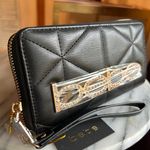 Bebe rhinestones black quilted wallet Photo 2