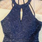 Dillard's Navy Blue Sparkly Semi-Formal Dress Photo 1