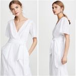 Joie NWT  White Eyelet Lace Short Sleeve Belted Faux Wrap Midi Dress Size 4 Photo 11