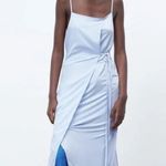 ZARA ‎ Powder Blue Gauze Dress Sz L Photo 0