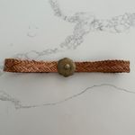 Anthropologie Vintage Moroccan Braided Leather Engraved Brass Buckle Belt in Camel Size Medium Photo 2