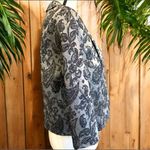 VINTAGE 60s Dynasty 100% Silk Jacquard Grey & Black Paisley Blazer Photo 3