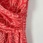 Lands' End  Women's Coral Print Sleeveless Faux Wrap Dress Size M Petite V Neck‎ Photo 4