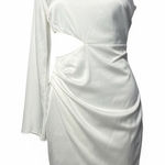 Luxxel One sleeve white mini dress size medium Photo 0