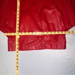 wilson's leather Wilsons • Vtg. Red Leather Long Lapels Batwing 2-Button Lined 80s/90s Women’s S Photo 8