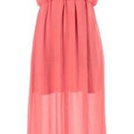 Three Hearts Pink chiffon lattice back maxi dress size medium Photo 0