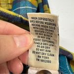 LL Bean Yellow Blue Plaid Button Down Shirt Womens L Casual Classic Flannel Fall Size L Photo 6