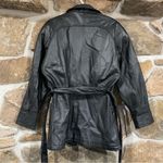 wilson's leather Vintage Black Leather Wilson Leather Jacket w/ Leather Tie Belt Photo 7