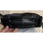 Vintage PERLINA New York‎ Black Genuine Leather Sling Crossbody Bag EUC Photo 4