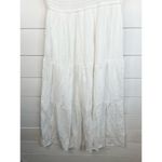 Blu Pepper  White Tiered Skirt Smocked Bodice Flutter Sleeve Midi Dress Size S Photo 7