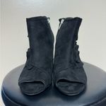 Unisa SALE! Black  Faux Suede Peep Toe Booties Size 7 EUC Photo 3