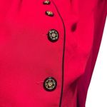 Leslie Fay  Vintage Women Red Blazer Suit Jacket Black Trim Petite Size 22 Photo 3