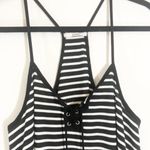 Acemi Fitted Striped Lace Up Tank Top Photo 2