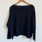 Alice + Olivia  Base Wool Sweater Size XS Black Slouchy Oversized Pullover Angora Photo 6