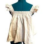 English Factory Light Beige Cotton Trapeze Top Ruffle Shoulder Straps Medium Photo 0