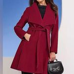 Michael Kors  Asymmetric Belted Wrap Coat in Red, Size XL EXCELLENT! Photo 13
