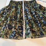 DKNY Jeans Women SZ Medium Blue Green Black Grey Gray Camo Tiered Layered Skirt Photo 5
