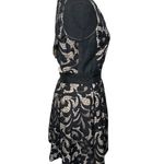 Sea New York Full Lace Front Zip Sleeveless Dress Size 8 Open Back Mini Dress Black Photo 2