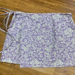 Topshop  Purple Floral Print Tie Wrap‎ Mini Skirt Size Medium Swim Coverup Summer Photo 0